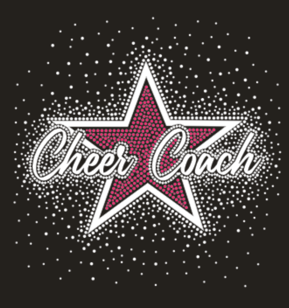 CHEER COACH STAR GLITTER & RHINESTONE TRANSFERS