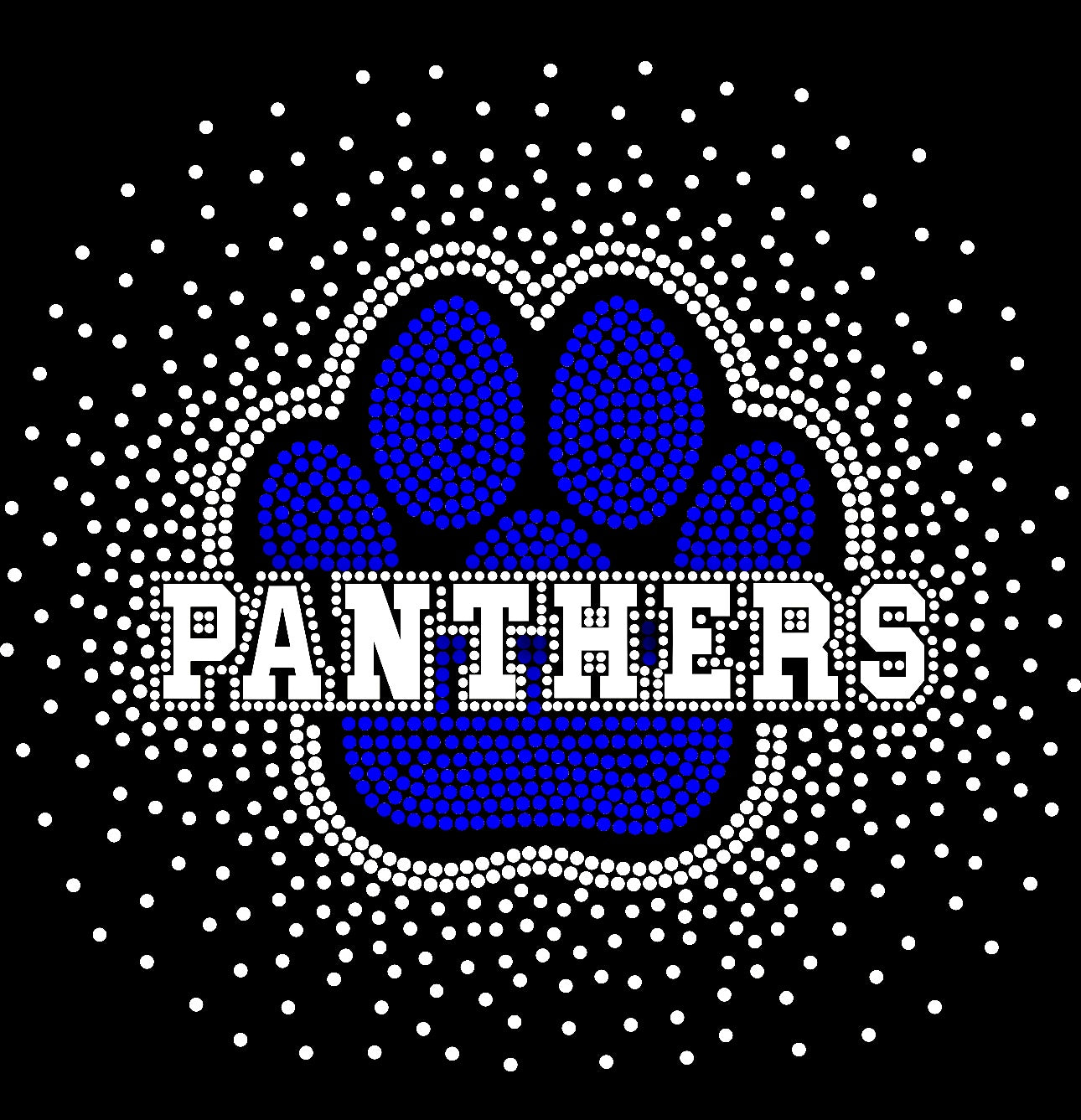 PANTHERS BURST RHINESTONE TRANSFER