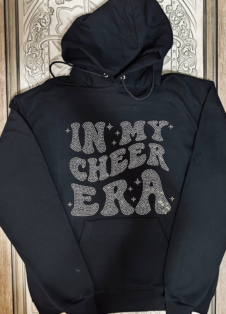 IN MY CHEER GRANDMA ERA AB RHINESTONE BLACK HOODED SWEATSHIRT W/AB