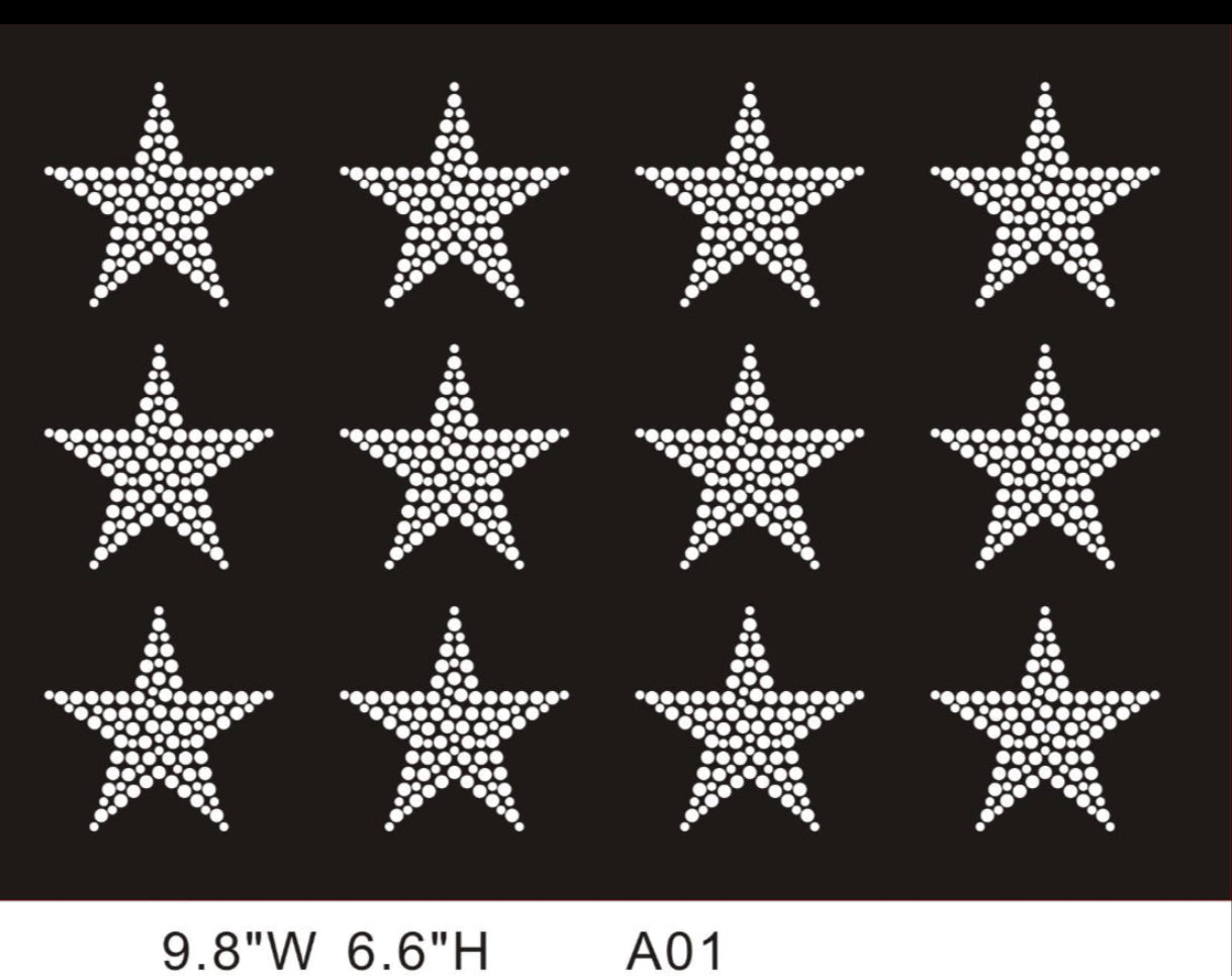 STARS MINI SOLID CLEAR AB Iridescent RHINESTONES