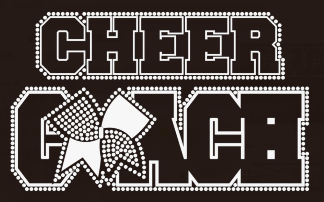 CHEER COACH GLITTER & RHINESTONE TRANSFER