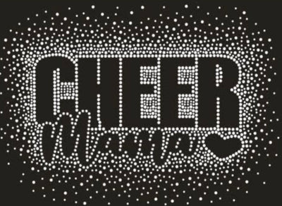 CHEER MAMA W/HEART AB RHINESTONE BURST TRANSFER