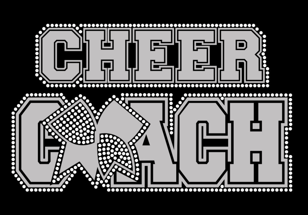 CHEER COACH RHINESTONE TRANSFER BOW GLITTER & RHINESTONE . – Glitzy ...