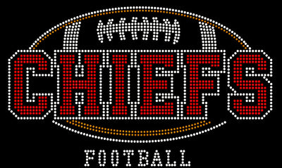 SUPER BOWL CHIEFS FOOTBALL RHINESTONE TRANSFERS