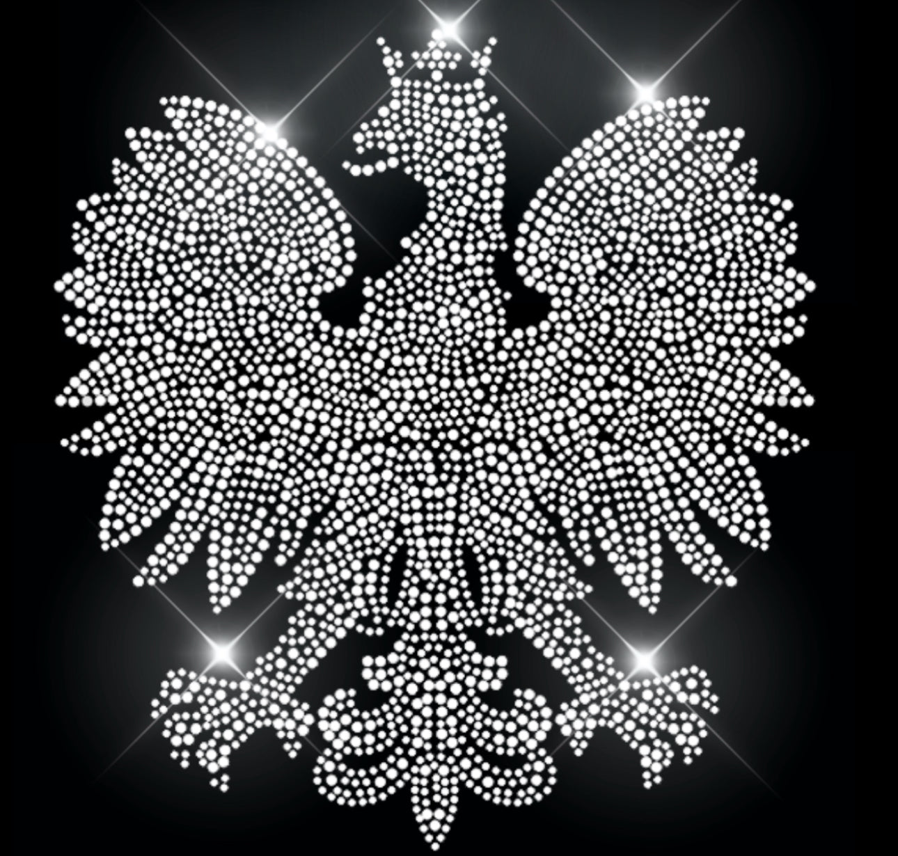 POLISH EAGLE - CLEAR RHINESTONES