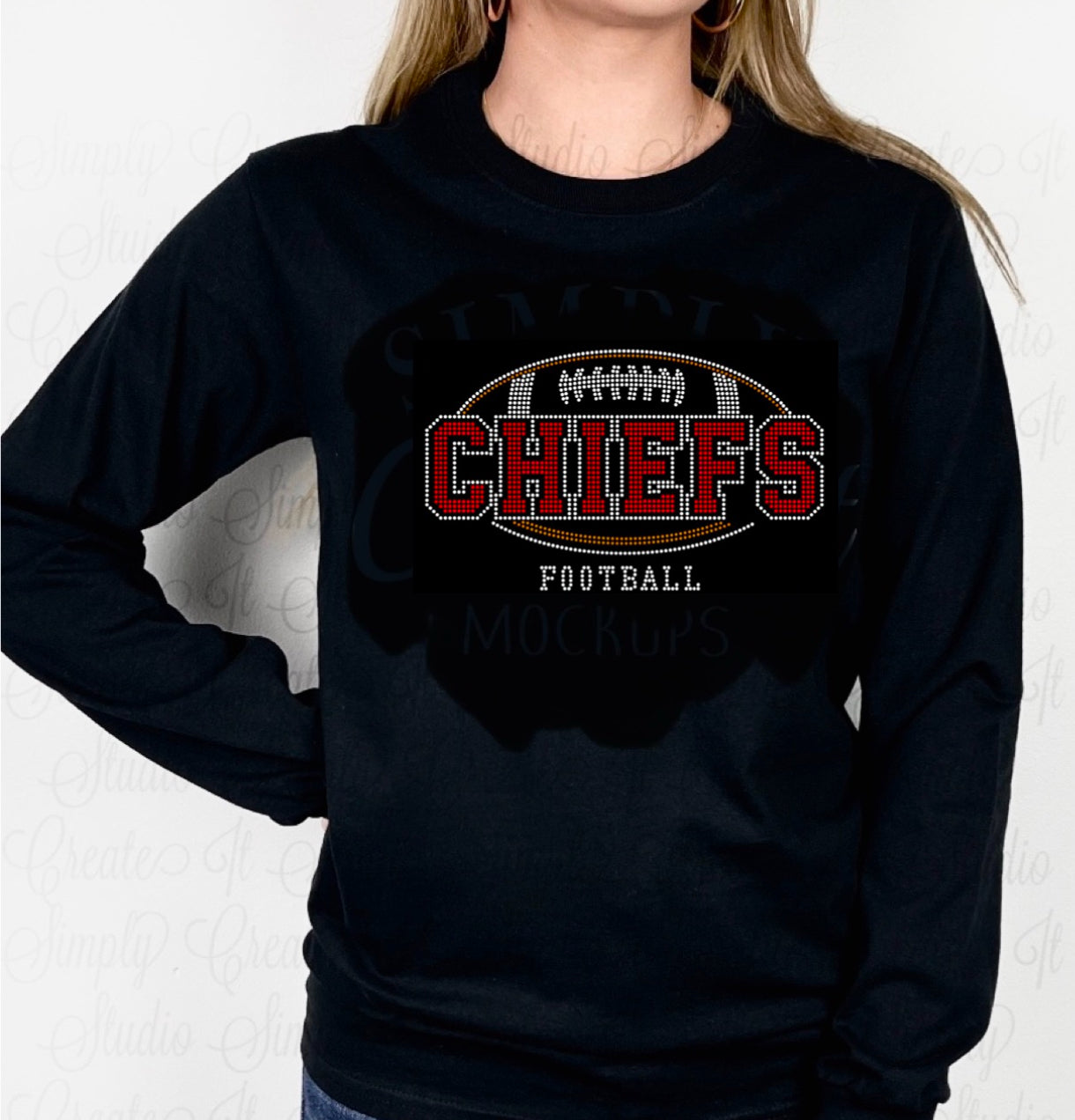 SUPER BOWL CHIEFS FOOTBALL RHINESTONE TRANSFERS