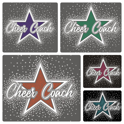 CHEER COACH STAR GLITTER & RHINESTONE TRANSFERS