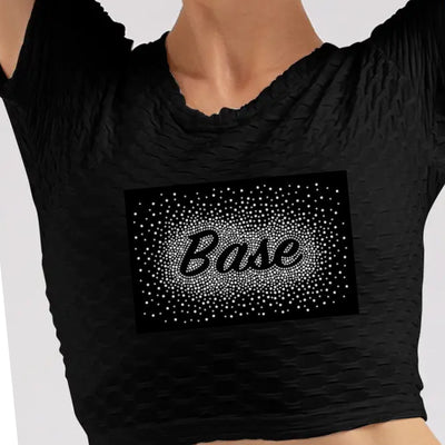 BASE AB RHINESTONES CURSIVE FONT BURST TRANSFER