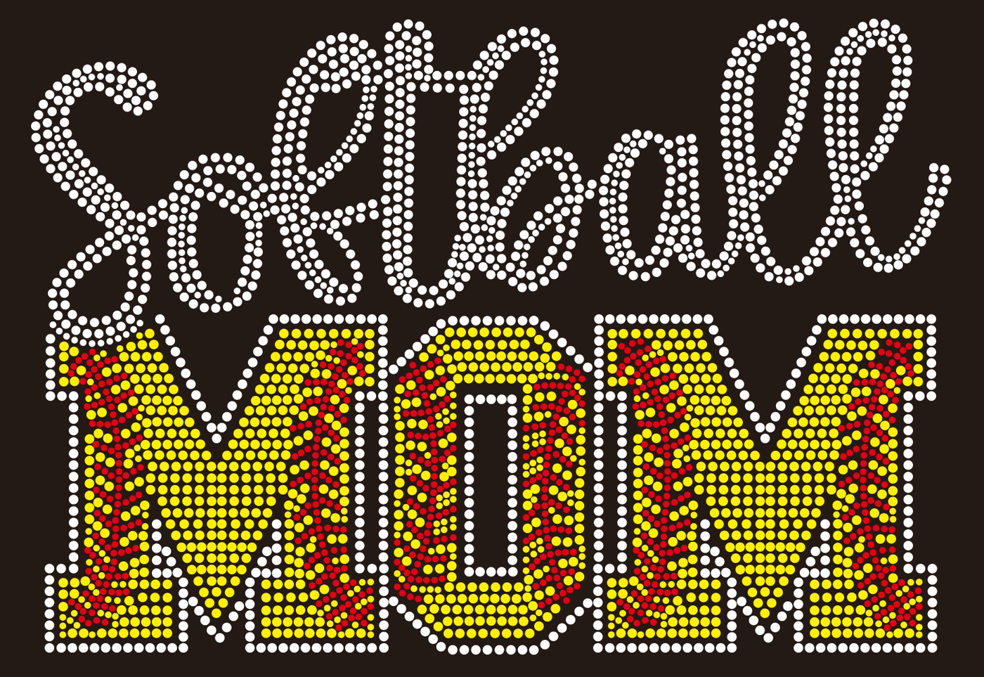 SOFTBALL MOM RHINESTONE TRANSFER