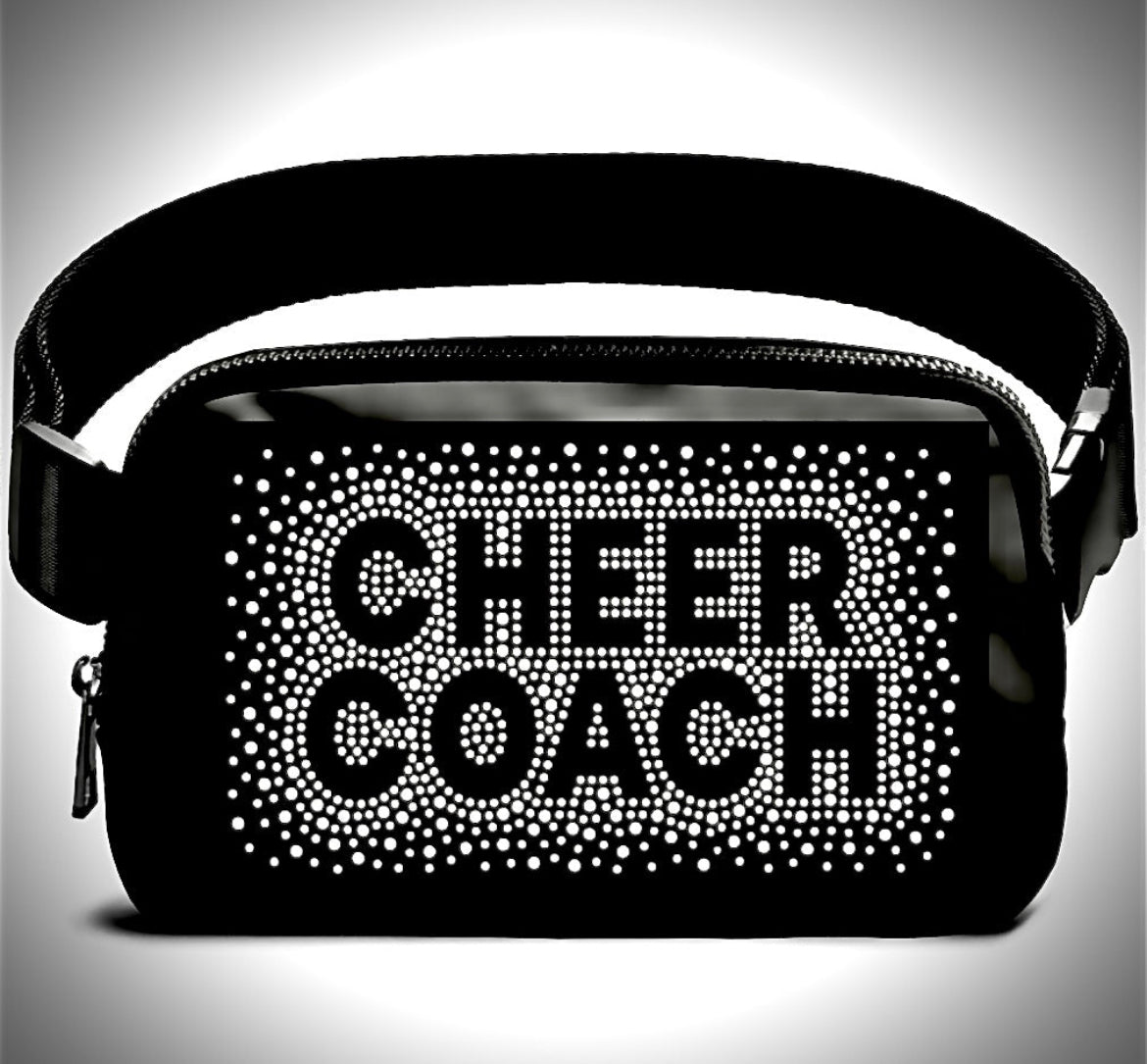 “FANNY PACK” & SPORTS BRA CHEER COACH AB RHINESTONE TRANSFERS