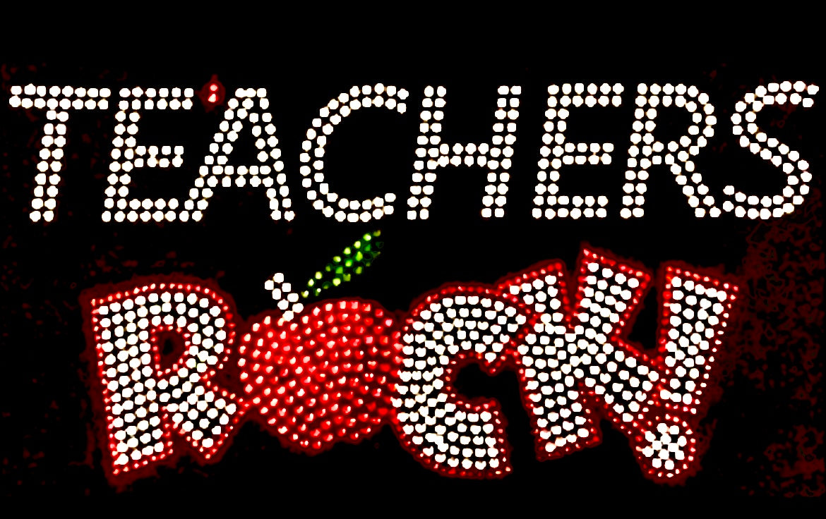 TEACHERS ROCK RHINESTONE TRANSFER