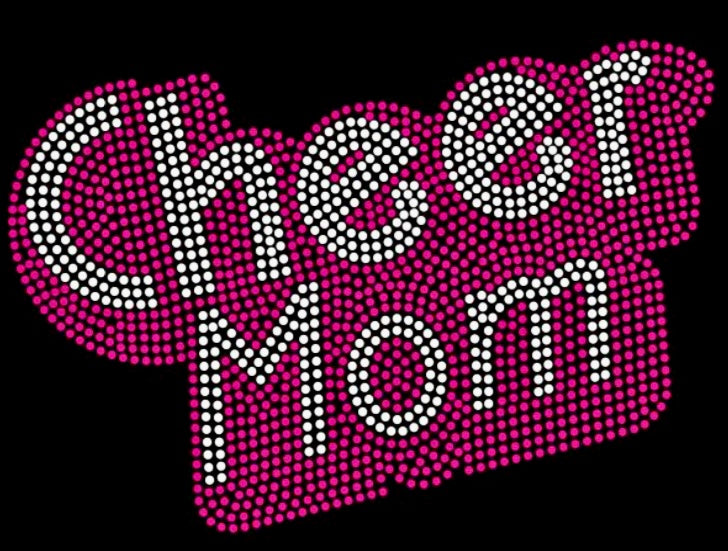 CHEER MOM “Barbie Pink” RHINESTONE TRANSFER