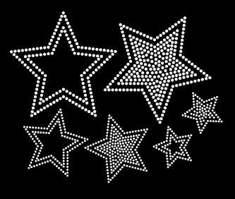 STARS CLEAR AB (Iridescent) RHINESTONE TRANSFER - RANDOM SIZES