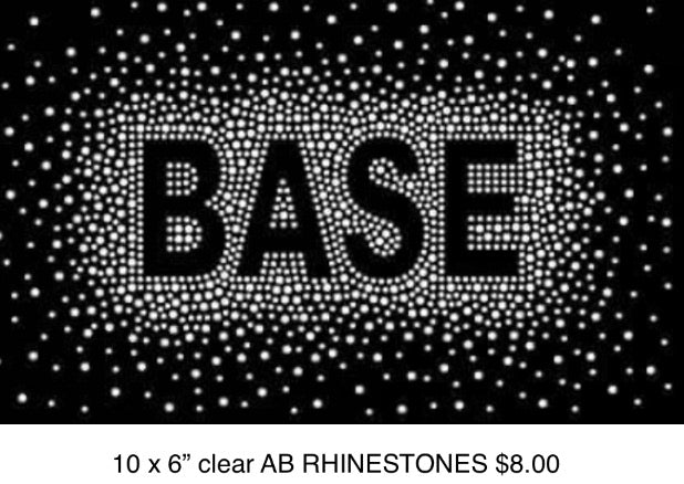 BASE AB RHINESTONES BLOCK FONT BURST TRANSFER