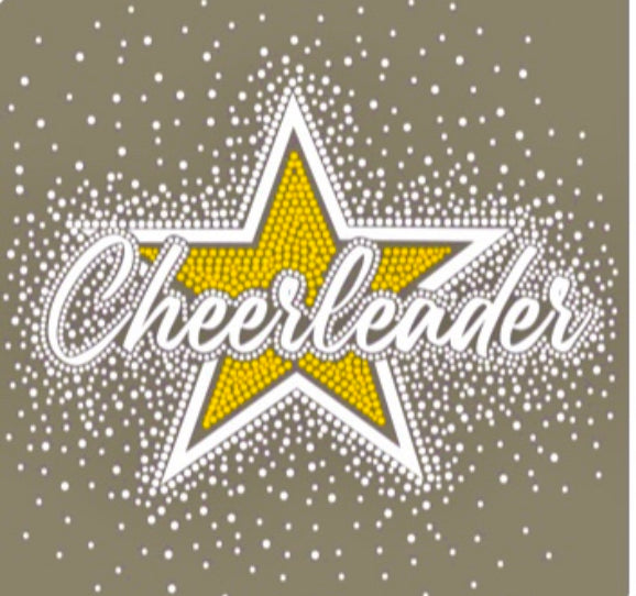 CHEERLEADER STAR GLITTER & RHINESTONE TRANSFER