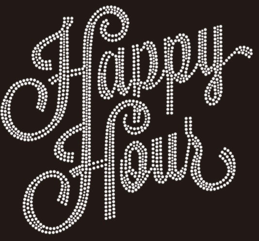 HAPPY HOUR RHINESTONE TRANSFER