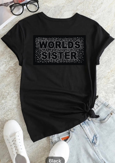 WORLDS SISTER RHINESTONE BURST TRANSFER