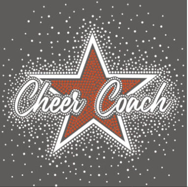 CHEER COACH STAR GLITTER & RHINESTONE TRANSFERS