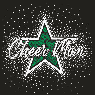 CHEER MOM STAR GLITTER & RHINESTONE TRANSFER