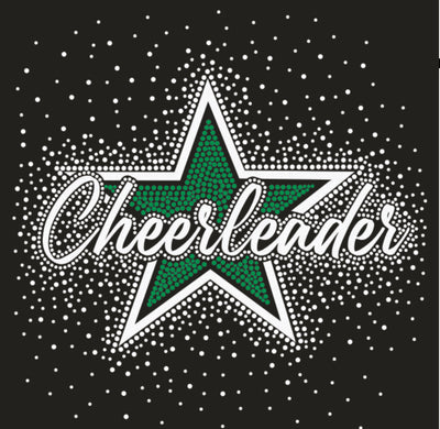 CHEERLEADER STAR GLITTER & RHINESTONE TRANSFER