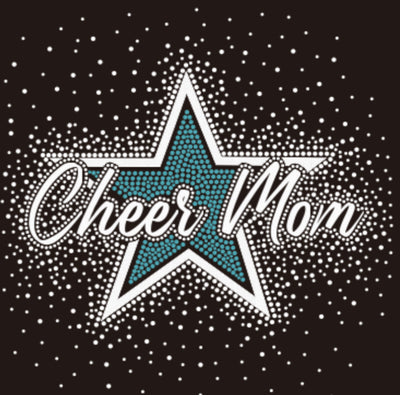 CHEER MOM STAR GLITTER & RHINESTONE TRANSFER