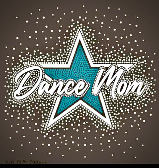 DANCE MOM STAR GLITTER & RHINESTONE TRANSFER