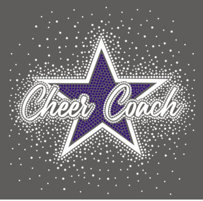 CHEER COACH STAR GLITTER & RHINESTONE TRANSFERS