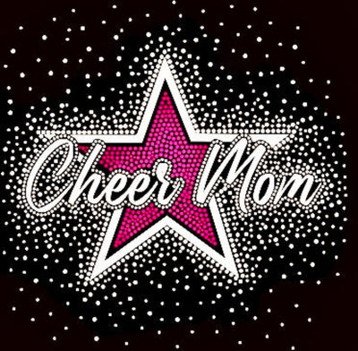 CHEER MOM STAR GLITTER & RHINESTONE TRANSFER