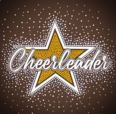 CHEERLEADER STAR GLITTER & RHINESTONE TRANSFER