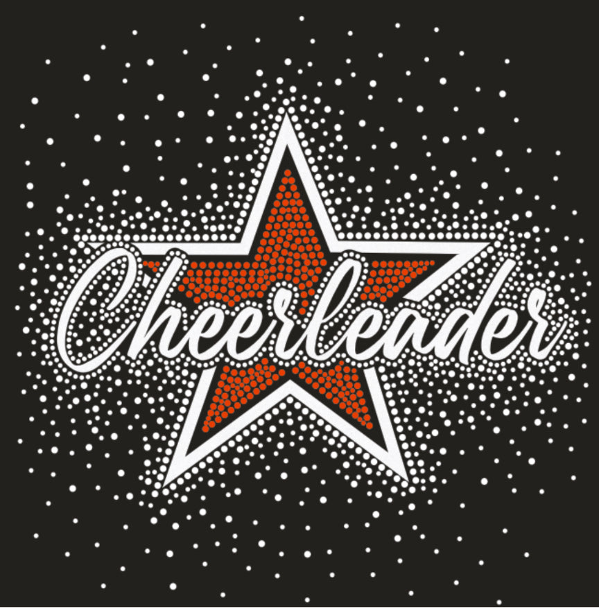 CHEERLEADER STAR GLITTER & RHINESTONE TRANSFER