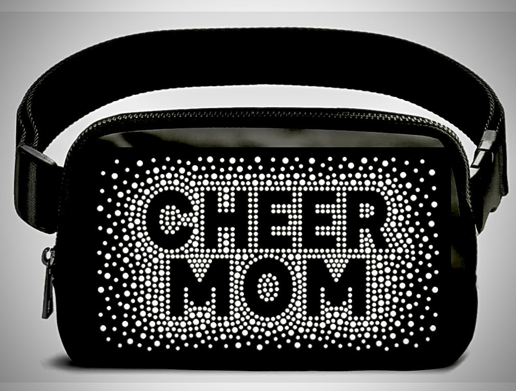 “FANNY PACK” & SPORTS BRA CHEER MOM AB RHINESTONE TRANSFERS