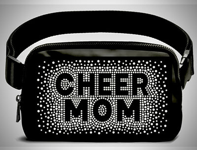 “FANNY PACK” & SPORTS BRA CHEER MOM AB RHINESTONE TRANSFERS