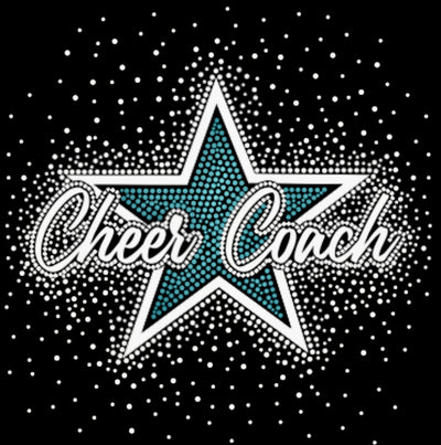 CHEER COACH STAR GLITTER & RHINESTONE TRANSFERS