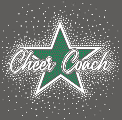 CHEER COACH STAR GLITTER & RHINESTONE TRANSFERS