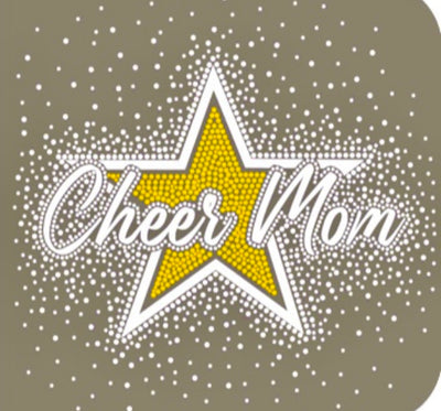 CHEER MOM STAR GLITTER & RHINESTONE TRANSFER