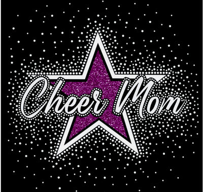 CHEER MOM STAR GLITTER & RHINESTONE TRANSFER