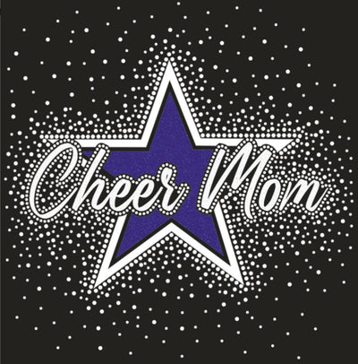 CHEER MOM STAR GLITTER & RHINESTONE TRANSFER