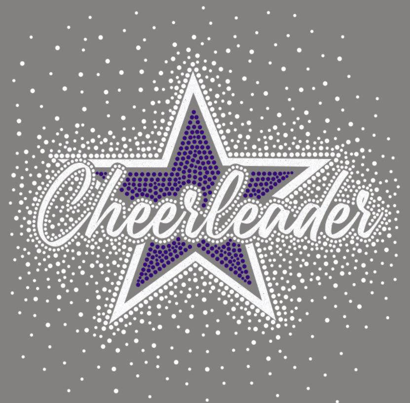 CHEERLEADER STAR GLITTER & RHINESTONE TRANSFER