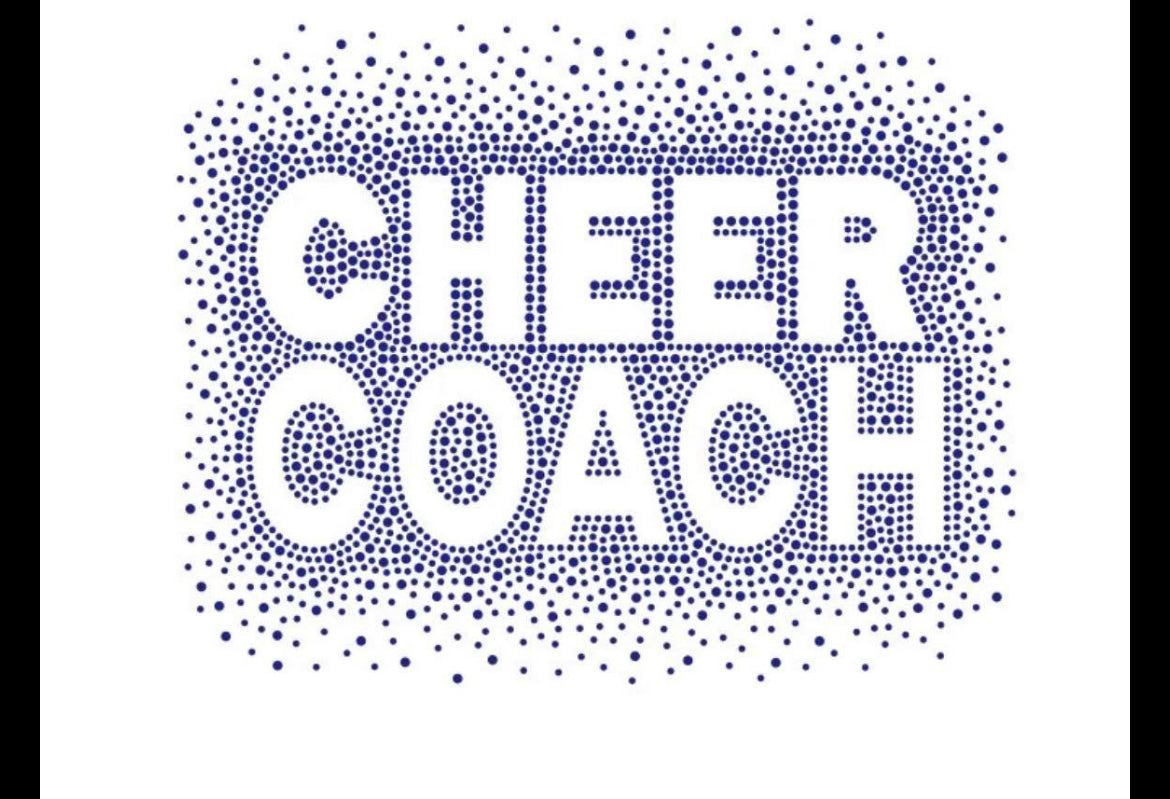 CHEER COACH COBALT BLUE RHINESTONE BURST TRANSFER