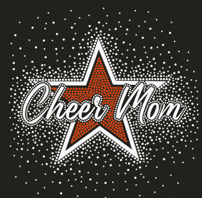 CHEER MOM STAR GLITTER & RHINESTONE TRANSFER