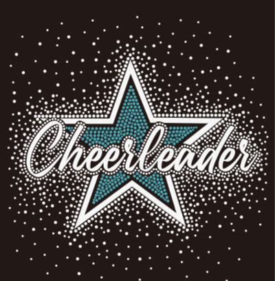 CHEERLEADER STAR GLITTER & RHINESTONE TRANSFER