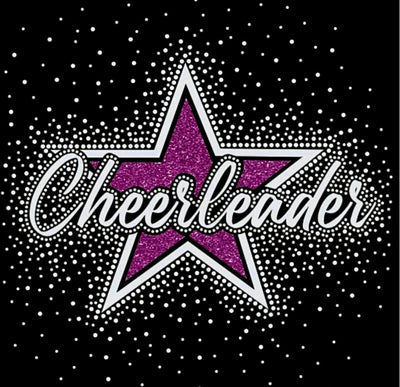 CHEERLEADER STAR GLITTER & RHINESTONE TRANSFER