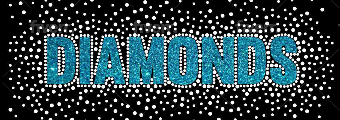 DIAMONDS CLEAR RHINESTONE & TEAL GLITTER