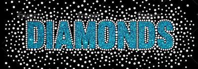 DIAMONDS CLEAR RHINESTONE & TEAL GLITTER